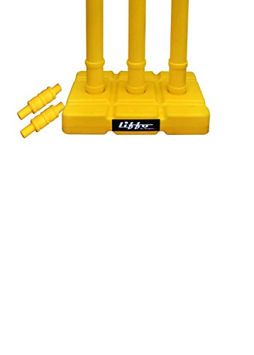 Liffo® Wicket Set Heavy Plastic Cricket Wicket Stumps Set - 3 Stumps + 2 Bails + 1 Stand Full Size (Multicolor) 5