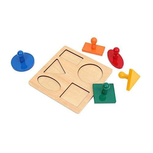 Shape Puzzles Adena Motessori 5-Shape Preschool Equipment Early Development Baby Toy 6