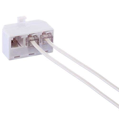 Phone Splitter 2 Line, 4-Pack Three Way Telephone Splitter, 1 to 3 RJ11 6P4C Telephone Jack Adapter Converter 2