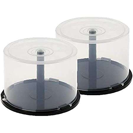 Professional Branded Empty CD DVD Box Blu-ray PVC Container Capacity of 50 Disks Pack of 2 1