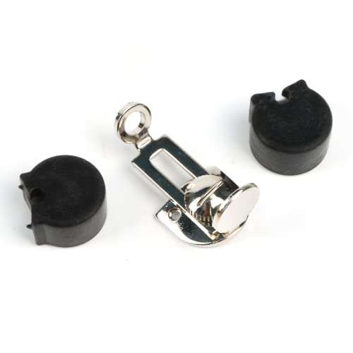 KADIROSA Clarinet Metal Thumb Finger Rest with Screws & Rubber Clarinet Thumb Finger Rest Cushion Protector Compatible with Clarinet Oboe Woodwind Instrument, 2 Set 3