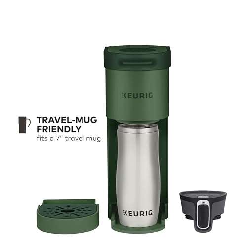 Keurig K-Mini Single Serve K-Cup Pod Coffee Maker, 6 to 12oz Brew size, with Cord Storage, Perfect for Small Spaces, Evergreen 6