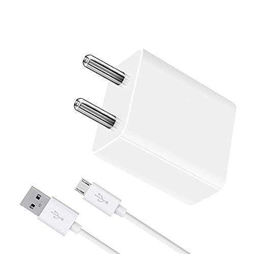 Charger for Oppo A57 Charger Original Adapter Like Mobile Charger | Power Adapter | Wall Charger | Fast Charger | Android Smartphone Charger | Universal Battery Charger | Hi Speed Travel Charger With 1 Meter Micro USB Cable Charging Cable Data Cable (2.4 Amp, White) 1