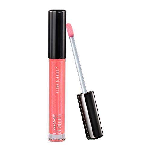Lakme Absolute Plump and Shine Lip Gloss, Rose Shine, Glossy Liquid Lipstick with Shimmer for Smooth & Shiny Lips - Lightweight, Moisturising, 3 g 3