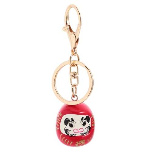 LIFKOME Fortune Daruma Doll Keychain, Japanese Daruma Pendant Feng Shui Lucky Pendanr Ornament Auspicious Charm Key Ring for Key Bag Purse Decoration 1