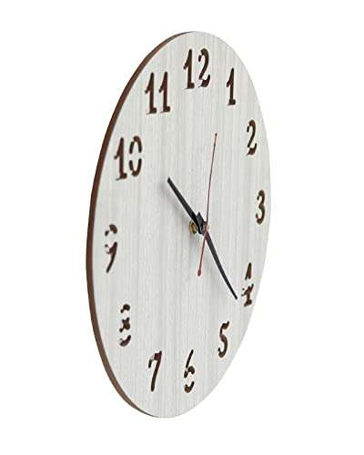 Mishrit 12 Inches Round Wooden Wall Clock Battery Operated,Wood Pointer & No Glass Cover ( by Mishrit ) Clock 174 3