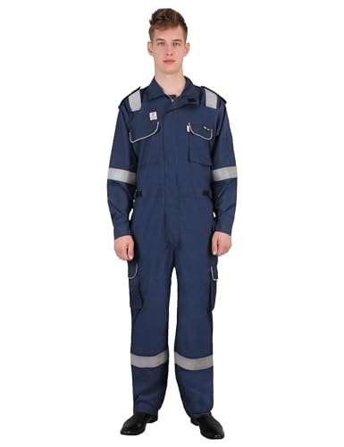 CLUB TWENTY ONE Inherent Fire Resistant Aramid 93/5/2 Premium IFR Coverall Suit for Men, Workwear FR Suit (Size - Large) Color - Royal Blue 1