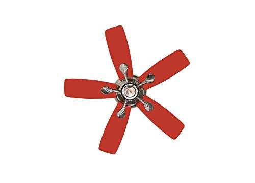 Fanzart Pluto - 42" Modern Ceiling Fan With 5 Reversible Special Wooden Red and Black Blades, Dual Colour Blades, Energy Saving Fan With Reversible Movement Without Noise (Black & Red) 2