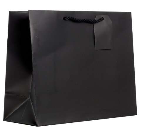 Jillson Roberts 6-Count Large 12.5" x 10" x 5" Gift Bags Available in 12 Solid Colors, Black Matte 2