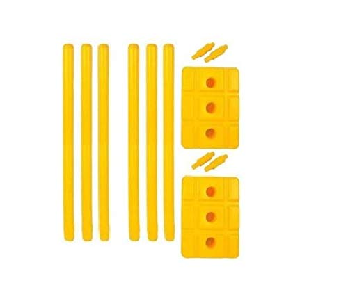 FORGESY Heavy Plastic Cricket Stumps Set of 2 Combo (Yellow)