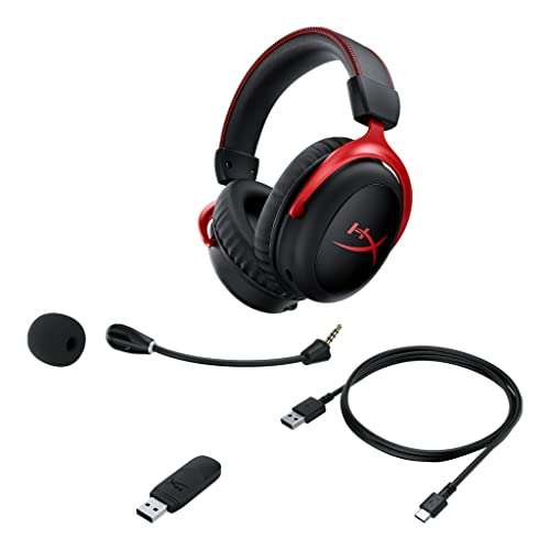 HyperX Cloud II Wireless - Gaming Headset for PC, PS5, PS4, Long Lasting Battery Up to 30 Hours, DTS Headphone:X Spatial Audio, Memory Foam, Detachable Noise Cancelling Microphone with Mic Monitoring 6