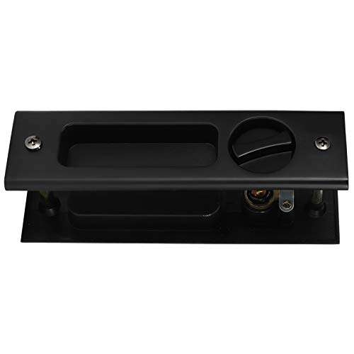 Zinc Alloy Sliding Door Lock Handle Set Bathroom Balcony Cabinet Door Hardware Fittings Mortise Locks (Classic Black Single Hook Sliding Door Lock) 6