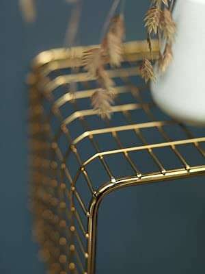 IKEA SVENSHULT Wall Mounted Mesh Net Shelf for Books & Home Decor | Gold (60 x 20 cm) 6