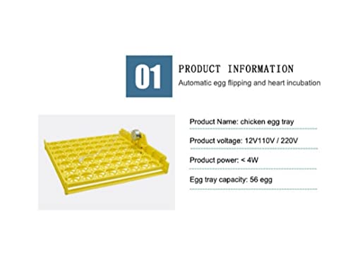BL Electronics Automatic Incubator Egg Tray Design for 56 Chicken/Duck Eggs Plastic tray set With AC220V 4W Motor 3
