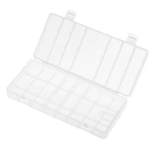 Honeytecs 1Pc Transparent AA Battery Storage Box Case Container Durable Plastic Battery Holder with Lid Holds 8 AA/AAA Batteries 5