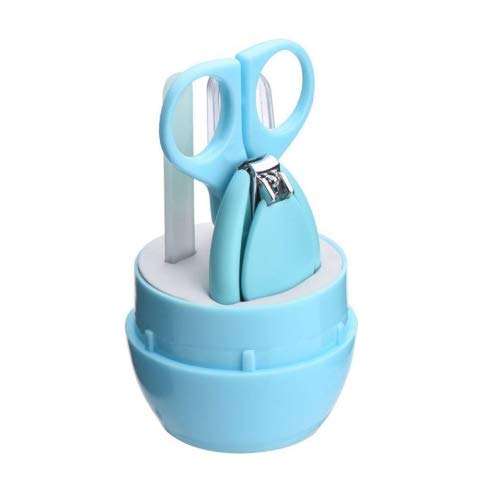 MASTELA� 4-in-1 Grooming Kit/Manicure Kit for Babies/Infants/Toddler with Scissors, Nail Clipper, Filer, Tweezer (Baby Care Kit Egg_Blue, Pack of 1) 6