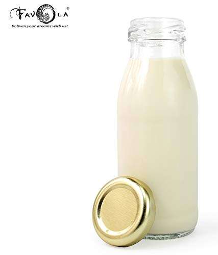 FAVOLA Hygienic Air Tight Glass Water Bottle, Milk Bottle, Juice Bottle with Air Tight Cap (Pack of 12) - 1000 ml (1 LTR) 3