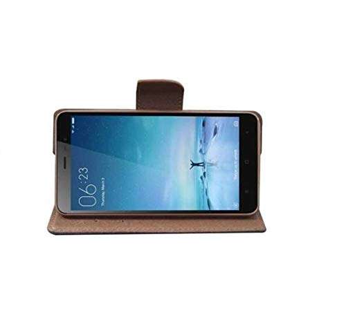Coverage Mercury Wallet Flip Cover for Lenovo K5 Note - Black::Brown 5