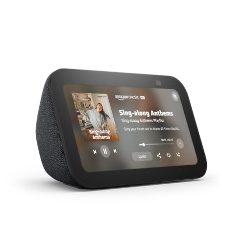 Amazon Echo Show 5 (newest model), Smart display with 2x the bass and clearer sound, Charcoal 1
