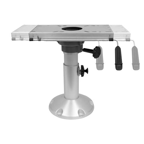 Wise 8WP21-374 Boat Seat Pedestal, Adjustable Height from 12" to 18", with Seat Slide Seat Mount, Adjustable Travel 5" - Fore & AFT 5