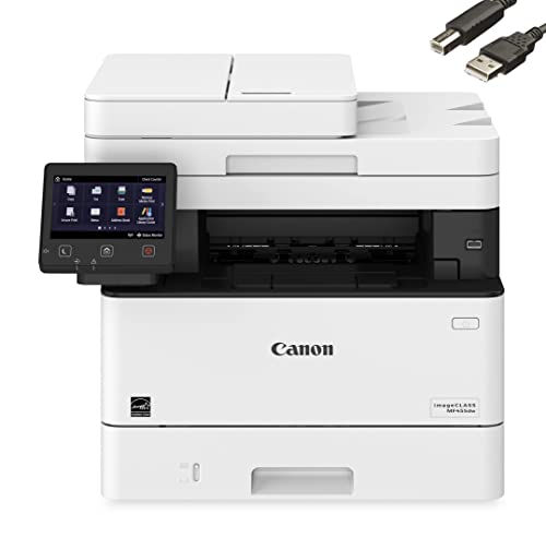 Canon imageCLASS MF455dw All in One Wireless Duplex Laser Printer, Up to 40 ppm,600 x 600 DPI,5" Colour Touchscreen,Compatible with Alexa,Bundle with JAWFOAL Printer Cable 1