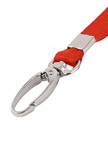 Ubersweet® Imported Metal Hook ID Card Name Tag Pass Badge Holder Clip Neck Strap Lanyard 10pcs Red 4