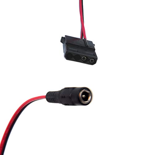 Delinx DC 12V 2A Power Adapter PC Fan Power Supply 3 pin 4pin Molex Cable Connector (12V 2A 4-pin Molex Female Connector) 3