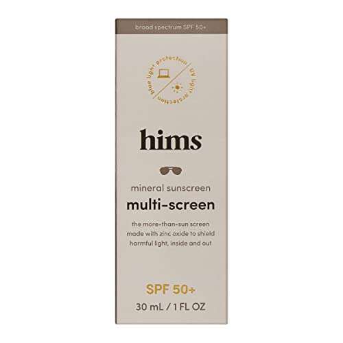 hims Multi-screen Mineral Sunscreen - Mineral Sunblock for Everyday Use - Moisturizing Sunscreen UV, UVB and Blue Light Blocking SPF 50+ 2