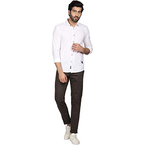 blackberrys Men's Slim Casual Pants (UT-Crop # Olive 34) 5