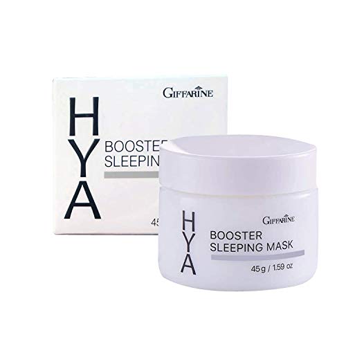 Giffarine Hya Booster Sleeping Mask,Hyaluronic Night skin cream soft touch gel moisture anti aging, firm skin anti wrinkle hydrate 45g./1.59Oz.