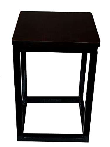 ROYAL Industries Iron Stool & Iron Shape Bedside Iron Stool for Bedroom Gift Item Stylish Stool Corner (1 Step Stool) (Black& Brown) 2