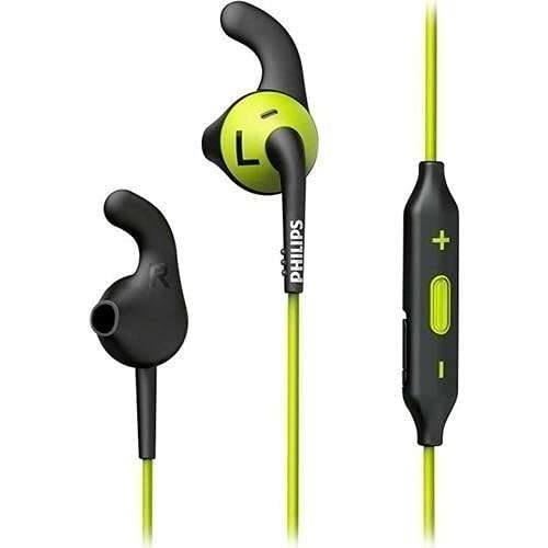 Philips ActionFit in-Ear Wireless Headphones with IPX2 Sweat-Proof Design (SHQ6500CL), Black/Lime Green 4