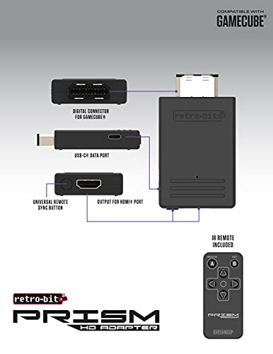 Retro-Bit Prism HDMI Adapter for GameCube - AV to HDMI Converter/Upscaler for 1080P Support 5