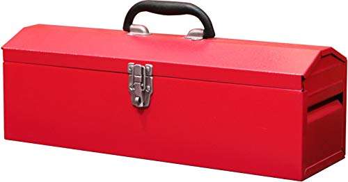 BIG RED TB101 Torin 19" Hip Roof Style Portable Steel Tool Box with Metal Latch Closure and Removable Storage Tray, Red, 19.1" x 6.1" x 6.5" 1