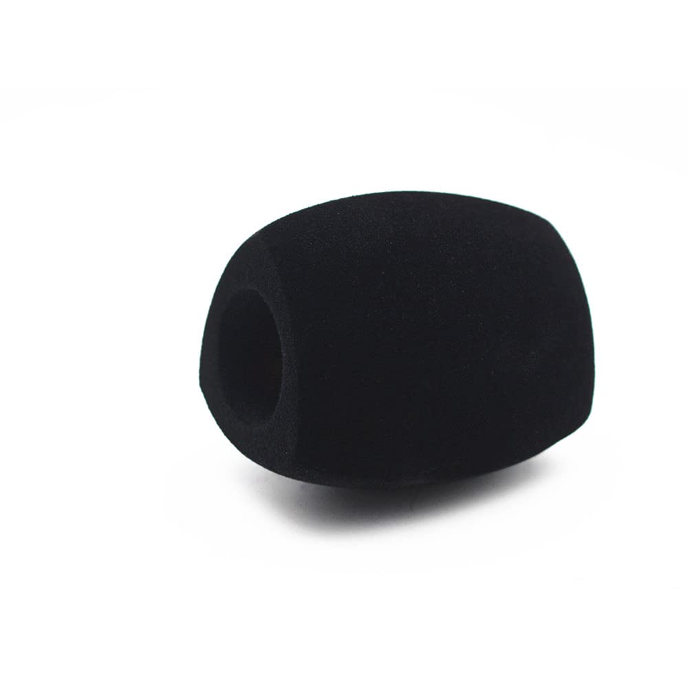 Hxstaald Flocked Mic Foam Windscreen Handheld Microphone Covers Large Mic Foam Pop Filters for TV Interview,radio,media Broadcast Microphones (Black) 4