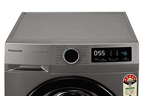 Panasonic 7 kg 5 Star Built-in Heater Fully Automatic Front Loading Washing Machine (NA-127MB3L01, Grey) 4