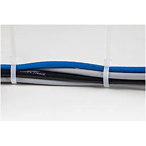 StarTech.com 10"(25cm) Cable Ties, 2-5/8"(68mm) Dia, 50lb(22kg) Tensile Strength, Nylon Self Locking Ties, UL Listed, 1000 Pack, White 5