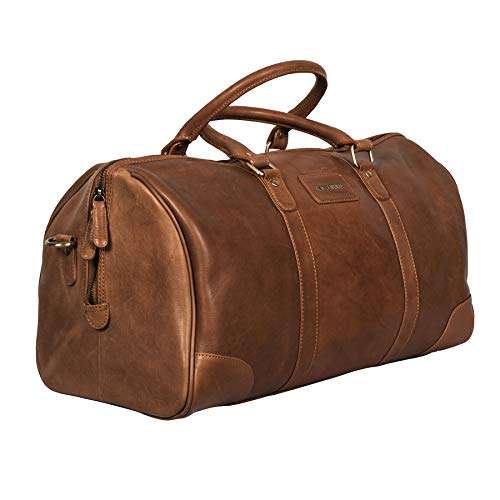 Calfnero Leather 50 cms Cognac Travel Duffle (LB-002-Cognac) 3