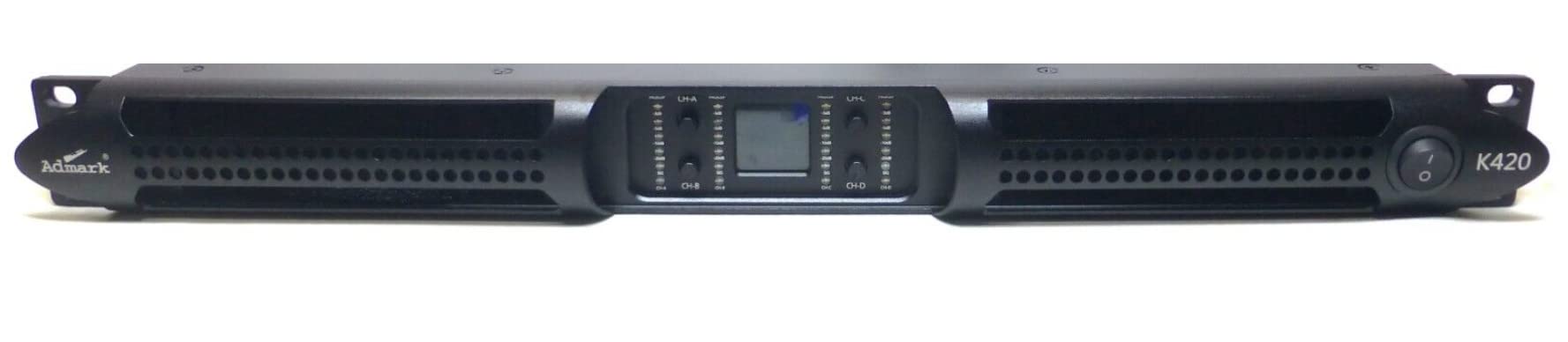 Admark K420 Class D Professional Power Amplifier One Space 2000 Watts x 4 @ 8Ω 4