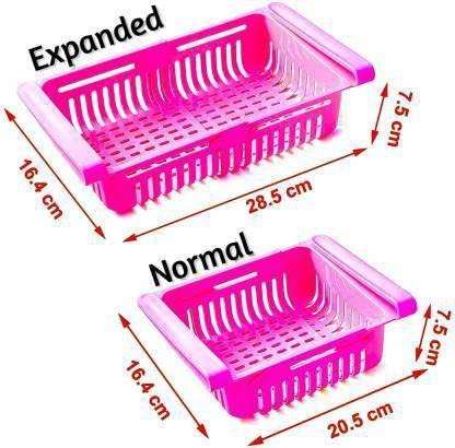 Bekner 004-4 Pcs Fridge Space Saver Organizer Slide Storage Rack Storage Basket Fridge Door Shelf 3