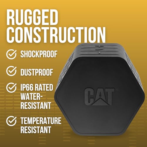 Cat Mini Bluetooth Speaker - Rugged, Heavy Duty, Portable, Wireless Outdoor Speakers | The Best Shock Proof, Dust Proof, & IP66 Water Resistant System. 4