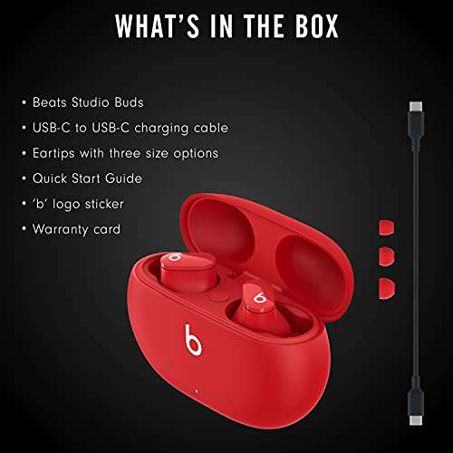 Beats Studio Buds - True Wireless Noise Cancelling Earbuds - Compatible with Apple & Android, Built-in Microphone, IPX4 Rating, Sweat Resistant Earphones, Class 1 Bluetooth Headphones - Red 6
