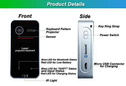 Microware Mini Bluetooth Virtual Laser Projection Keyboard 4