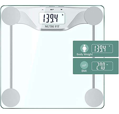 NUTRI FIT Digital Body Weight Bathroom Scale BMI, Accurate Weight Measurements Scale,Large Backlight Display and Step-On Technology,400 Pounds 1
