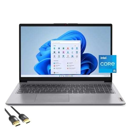 Lenovo IdeaPad 15.6" FHD Slim and Light Laptop, 12th Gen Intel 10-Core i5-1235U, 16GB RAM, 1TB PCIe SSD, USB-C, HDMI, WiFi 6, KeyPad, Webcam, SD Card Reader, PDG HDMI Cable, Cloud Grey, Win 11 1