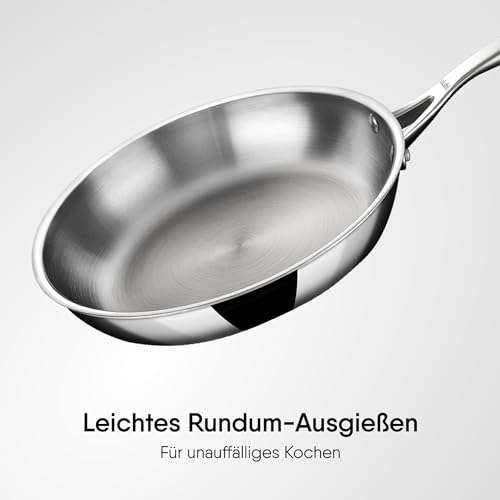 Stahl Artisan Triply Stainless Steel Fry Pan with Lid, Induction & Gas Stove Compatible Frying Pan, Omelette Pan, Egg Pan, 1.1 L, 20 cm 6