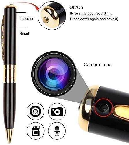 Mini Pen Camera SPY Pen Camera Spy Hidden Camera Pen Dvr Business Portable Recorder Sivler for Car,Office,Room Indoor and Outdoor, Home Security Camera -4 3