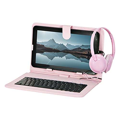 Craig CMP840 BUN-PK-HD Quad Core 10.1 in. Tablet with Keyboard Case & Headphones in Pink 2