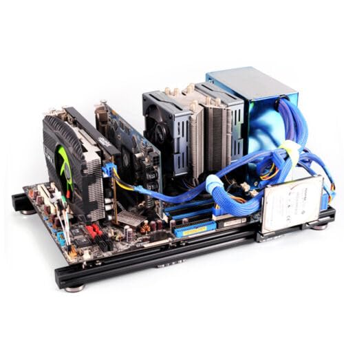 Motherboard Case Rack, Motherboard Chassis Set, ATX MATX PC Test Bench Open Air Frame Water Cooling Fan Chassic Aluminum Frame 3