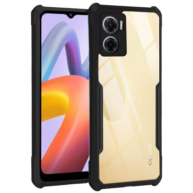 Amazon Basics Hybrid Camera Protection Transparent Hard Back Case Cover for Redmi A1 4G 2022 (Sides Black) 1